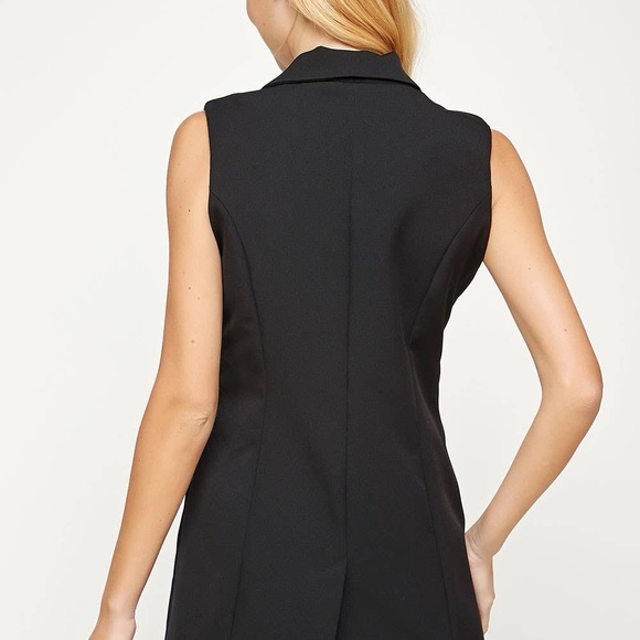 One Button Tailored Vest - Picture 6 of 7